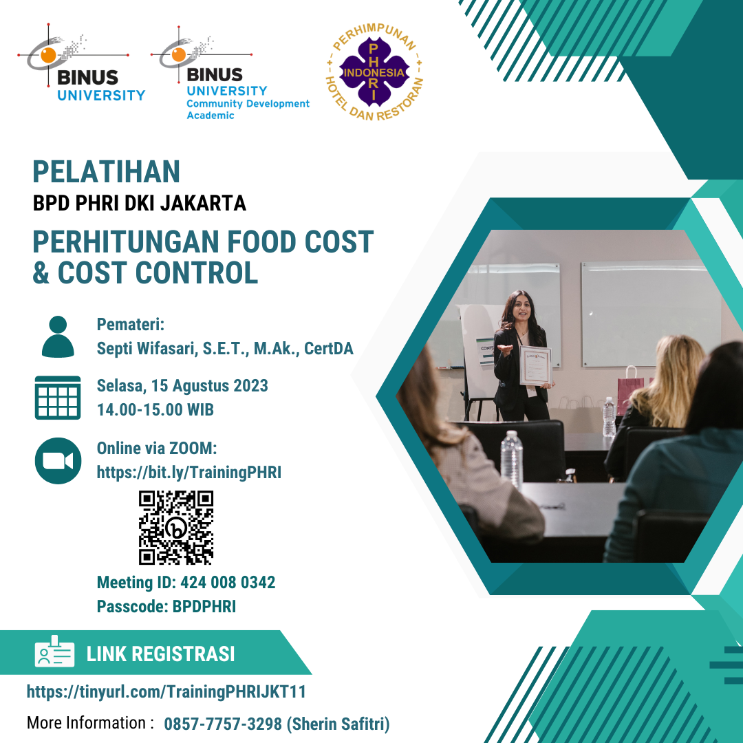 Pelatihan PHRI Jakarta - Perhitungan Food Cost & Cost Control 